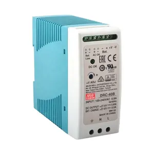 Mean Well DRC-40B 40W 27.6V 24V Emergency Lighting System Access Alarm With Ups Battery Ac To Dc Switching Power Supply