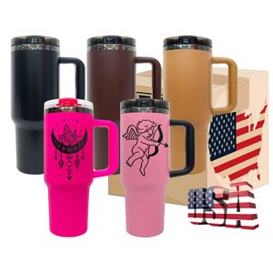 New Arrival 40oz <b>Black</b> Plated Double Walled Leak Proof Mug Cup 40 oz Colorful Removable Flip Straw Kids Tumbler for Uv Dtf <b>Wraps</b> - Product Image 1