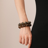 Bracelet extensible en acrylique à imprimé léopard rétro, motif animal vintage, bijoux pour femmes, cadeau élégant haut de gamme