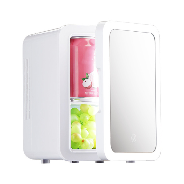 4L Mirror LED Cosmetic Fridge | Student Dorm | 12V/220V Car/Home Cool/Warm