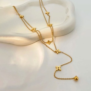 Collar de Oro Antideslustre de Moda, 18K, Acero Inoxidable Real, Joyería Fina, Collares en Capas para Mujer - Product Image 5