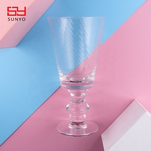 Verres à whisky <span class=keywords><strong>Antoine</strong></span> sur pied faits à la main personnalisés sans plomb cristal transparent côtelé café eau Champagne - Product Image 4