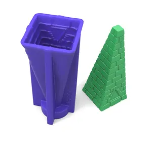 YS 3D三角形のキャンドルケーキ型シリコン3D石鹸コンクリート型DIY手作りキャンドルアロマワックス石鹸石膏作りツール