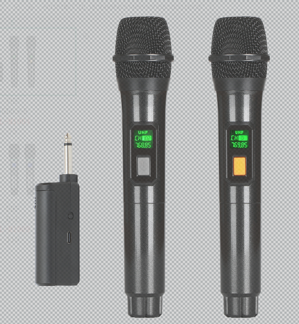 HL-M1004 VHF Dual Wireless Handheld Microphone Portable Rechargeable Receiver Karaoke Mic