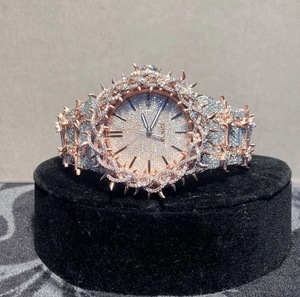 Montre automatique en acier inoxydable doré et argenté, style Hip Hop, avec diamants VVS et moissanite de luxe, personnalisée et entièrement sertie de pierres, <span class=keywords><strong>pour</strong></span> homme - Product Image 4