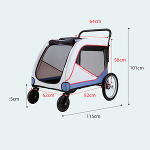 Kereta bayi kucing, kereta dorong anjing pembawa kucing dapat dilipat besar mewah 4 roda - Product Image 5