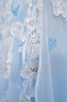 Vestido de Noche Largo Elegante de Encaje Vintage con Flores 3D y Hombros Descubiertos Mily Bridal LWC6666