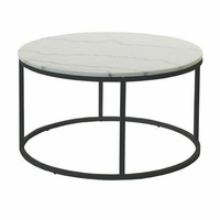 Table basse moderne en verre écologique avec plateau en métal pour salon