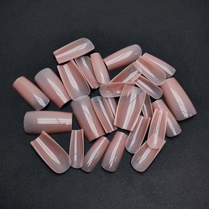 180 unids/caja ataúd almendra prediseño acrílico Gel uñas puntas fabricante Artificial Fingernai desnudo suave Gel Color uñas puntas - Product Image 5