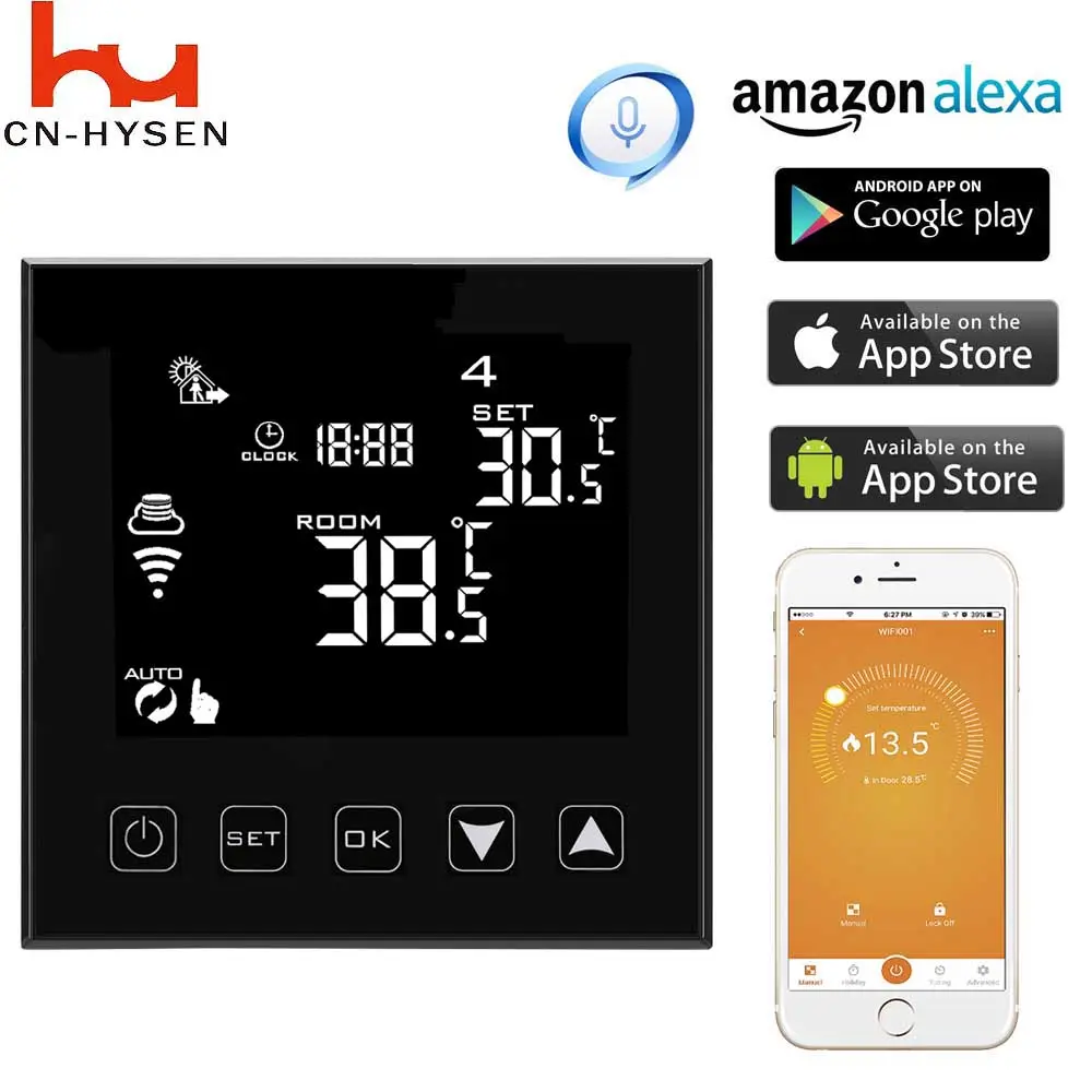HY03WE Wifi LCD מדחום דיגיטלי עבור חשמלי רצפת חימום עם אנגלית גרסה App על אנדרואיד/iPhone