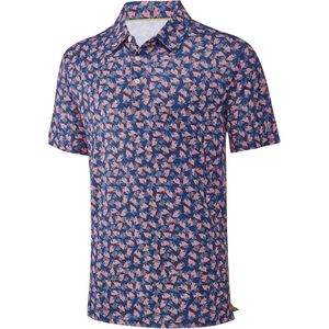 Polo de golf pour homme à manches courtes, imprimé, respirant, en maille, 100% polyester, col classique - Product Image 1