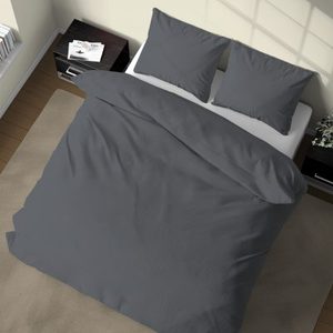Juego de Funda de Edredón 100% Algodón Gris Oscuro Francés Individual 200x200cm - Product Image 3