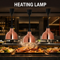 Lampe chauffante télescopique infrarouge en acier inoxydable pour buffet et cuisine, chauffe-plats commercial suspendu