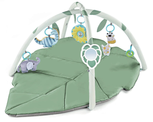 Tapis d'éveil vert pour bébé, tapis d'activités pliable pour nourrissons, tapis de sol pour le temps sur le ventre avec 6 jouets détachables, apprentissage sensoriel - Product Image 5
