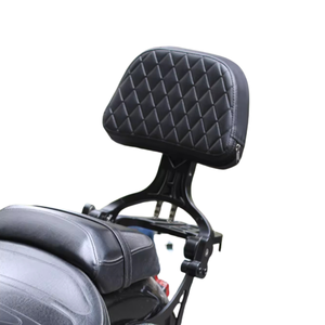 Universal Motorcycle Sissy Bar Backrest Pad - Black Synthetic Leather Cushion For Passenger