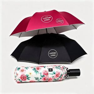 Parapluie pliant manuel compact et robuste, imprimé sur mesure, design moderne et élégant, protection UV, conception premium à 3 volets - Product Image 1