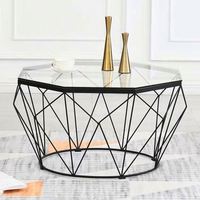 Table basse innovante pour salon, 57/77/87 cm, structure en métal, design original, table ronde carrée en verre trempé