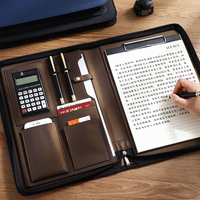 Sac à reliure à anneaux A4 en similicuir vierge personnalisé pour affaires Organisateur de documents Folio Portefeuille à sublimation avec bloc-notes