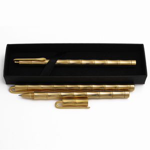 Good Quality Copper Brass Metal Tactical <strong>Shock</strong> Gel Ink <strong>Pen</strong> With Gold Clip - Product Image 3