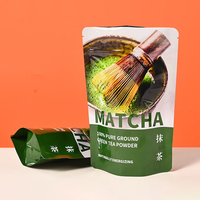Sacs d'emballage alimentaire refermables, résistants à l'humidité, personnalisables en usine, pour la poudre de matcha
