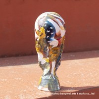 Trophée de football Coupe Héraclès Édition Pays Libres USA-Canada-Mexique 2026, design drapeau bleu blanc rouge, cadeau sportif, modèle pour la maison