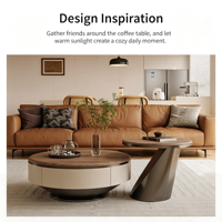 Table basse moderne en métal durable de style européen et américain, plateau en acier inoxydable, rangement, couleur noyer, meubles de salon
