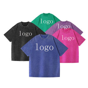 Camiseta Retro de Algodón Lavado y Cepillado, Unisex, Cuello Redondo, Talla Grande, Venta al Por Mayor, MOQ Bajo, OEM, Ropa Urbana - Product Image 2