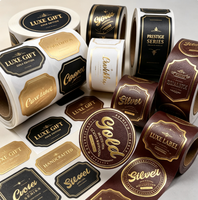 Autocollants personnalisés de luxe en feuille d'or, étiquettes gaufrées imperméables pour emballage de boîtes cadeaux, mariage, logo de marque professionnelle, OEM