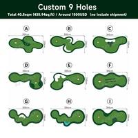 Mini équipement portatif pliable de terrain de golf d'herbe synthétique antidérapante durable de 1.5x3m