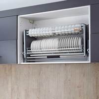 Cesta organizadora para pratos, cesta de aço inoxidável para pratos, organizador e elevador