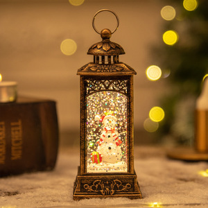 Nuove decorazioni natalizie transfrontaliere, oggetti decorativi da tavolo, Babbo Natale, albero con pupazzo <span class=keywords><strong>di</strong></span> neve, atmosfera nevosa, piccole lanterne a vento - Product Image 5