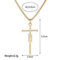 Mode géométrie amour lettre charme 18k plaqué or laiton croix pendentif collier bijoux pour femmes