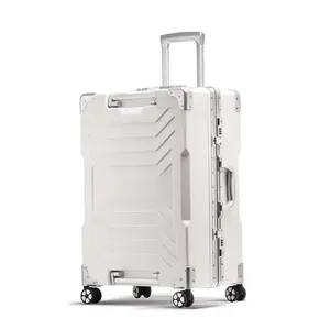 उच्च गुणवत्ता वाले कस्टम लोगो स्ट्रैप व्हील यात्रा सूटकेस हार्डशेल हल्के एब्स स्पिनर सामान