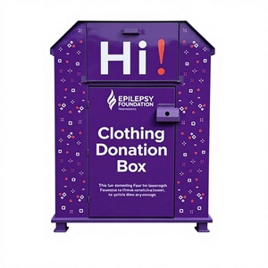 Contenedor de Reciclaje de <span class=keywords><strong>Ropa</strong></span> y Zapatos de Dos Compartimentos Personalizado de Fábrica con Etiquetas Multilingües e Íconos Claros de Clasificación - Product Image 1