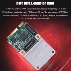Nueva Tarjeta de Expansión Mini PCI-<span class=keywords><strong>E</strong></span> a SATA3.0, Tarjeta de Puerto Serial SATA, Tarjeta de Expansión de Disco Duro Mini PCI-<span class=keywords><strong>E</strong></span> de 2 y 4 Puertos - Product Image 5