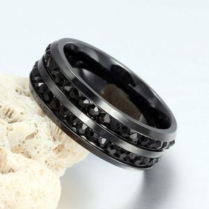 Bagues de mariage plaquées or pour homme et <span class=keywords><strong>femme</strong></span>, bagues en diamant CZ, bijoux de fiançailles en <span class=keywords><strong>acier</strong></span> <span class=keywords><strong>inoxydable</strong></span>, <span class=keywords><strong>alliance</strong></span> - Product Image 4