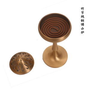 Brûleur d'encens Tongpu Craftsman en bois de santal et bambou, brûleur d'encens d'intérieur en cuivre pur pour la maison, bois de santal et bois d'agar - Product Image 4