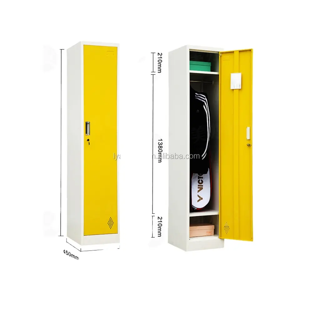 BAS-009 đầy màu sắc treo quần áo 1 cánh cửa kim loại golf bag lưu trữ locker