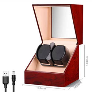 Fábrica al por mayor T3 automático mecánico de madera + cuero reloj Winder caja reloj Shaker 2 ranuras función Simple varios colores - Product Image 6