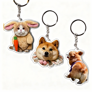 Móc khóa acrylic hình thú cưng, móc khóa acrylic tùy chỉnh, móc khóa acrylic, charm acrylic tùy chỉnh, móc khóa holographic trong suốt - Product Image 3