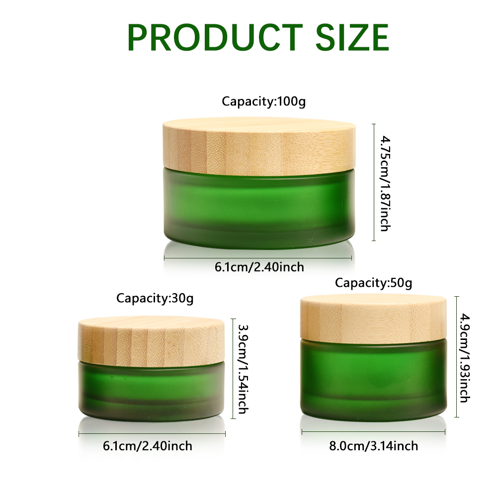 green frosted jars 200g