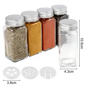 Vente chaude Épice En Verre Transparent 25Pcs Ensemble 4oz Bocaux De Stockage Des Aliments Conteneur