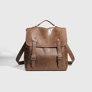 Casual Business Woman's <b>Large</b> Capacity <b>Leather</b> Rucksack Vintage Handheld Travel <b>Backpack</b> Tanjing - Product Image 1