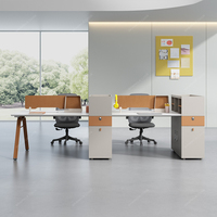 Ensemble de bureau et de chaises convertible et extensible SPARKLE, mobilier de bureau moderne et simple, pour quatre personnes, table de personnel de bureau