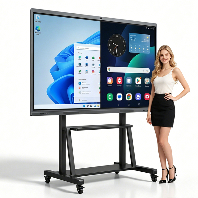 Interactive Board 55/65 Inch 20-Point Touch 4K LCD Smart Board Electronic Whiteboard 48MP Camera Android OS for Business