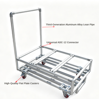Carro de Transporte de Aluminio Personalizado, Resistente, para Uso Industrial, con Ruedas con Frenos