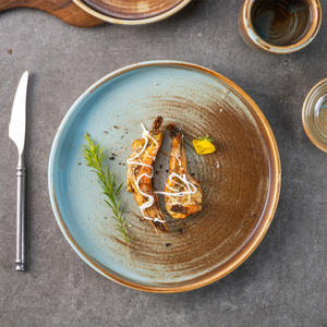 雅宇高温ホテルレトロスタイルヴィンテージ磁器食器シリーズホテルレストランサイドディッシュセラミックプレート - Product Image 1