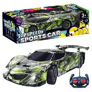 Top Speed Sports Car 1:16 Scale Rc Racing Car With <b>Lights</b> Rechargeable Indoor Outdoor Toy For Kids Age 3 Plus - Product Image 1