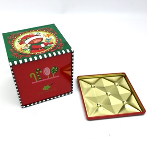 Cartoon Bear Elf Printed Eco-Friendly Recyclable Square Tinplate <b>Box</b> <b>Christmas</b> Cookie Gift Tin Containers Holiday Present Pack - Product Image 5