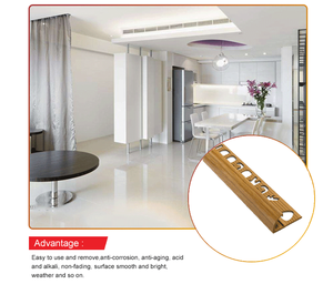 Decoración moderna <span class=keywords><strong>para</strong></span> el hogar, esquina semicircular colorida blanca, borde de aluminio, embellecedor de azulejo de cerámica de <span class=keywords><strong>PVC</strong></span> con agujeros - Product Image 5